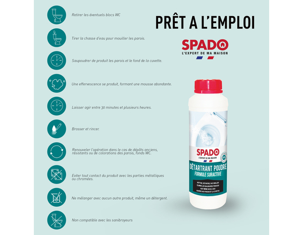 Détartrant en poudre pour WC 750 g - Spado - Brico Dépôt