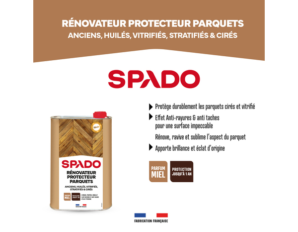 Protection et rénovation brillant des parquets "Spado" 1 L - Spado - Brico Dépôt