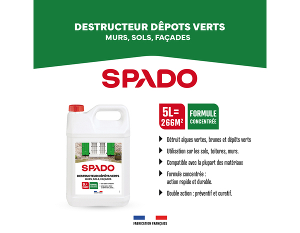 Destructeur de mousse pour mûrs, sols et façades 5 L - Spado - Brico Dépôt