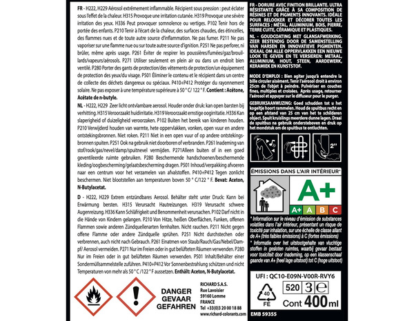 Aerosol 400 ml Dorure Fonte - Richard - Brico Dépôt