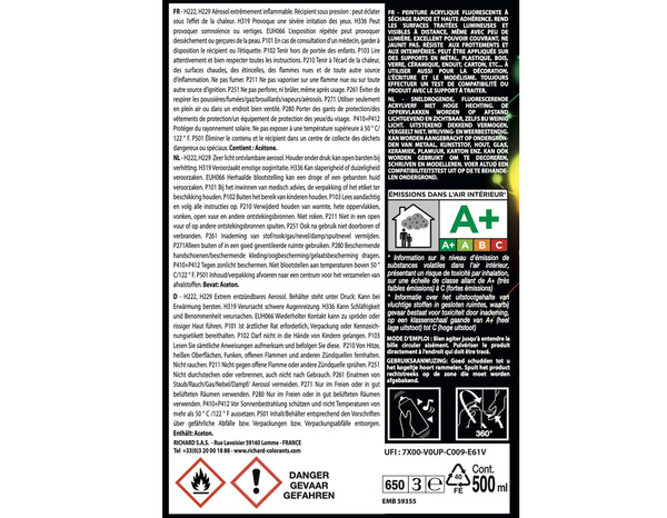 Aérosol peinture Traceur jaune 500 ml
 - Richard - Brico Dépôt