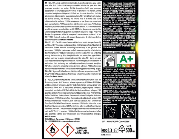 Aérosol peinture Traceur orange 500 ml
 - Richard - Brico Dépôt