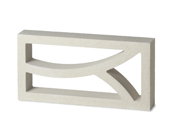 Claustra CORFOU en béton blanc 20 x 40 x 5 cm finition sablée - Brico Dépôt