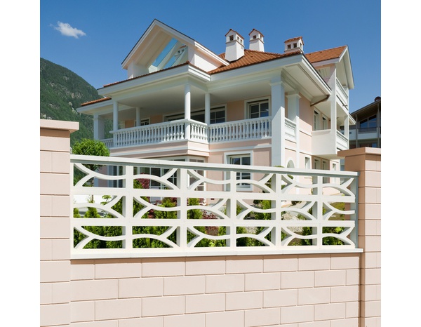 Claustra CORFOU en béton blanc 20 x 40 x 5 cm finition sablée - Brico Dépôt