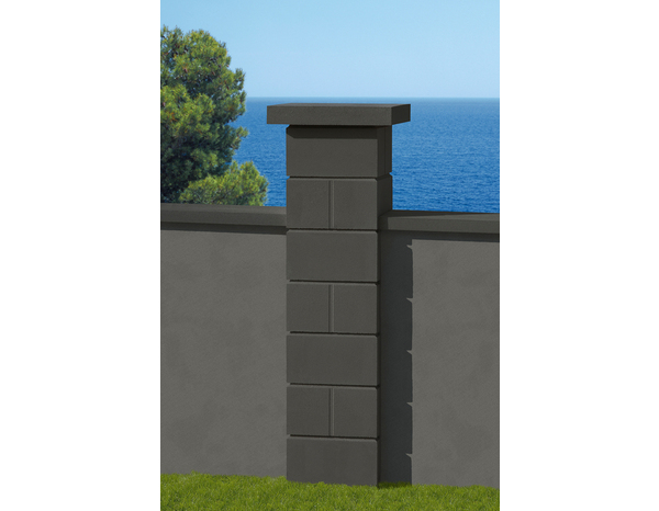 Chapeau plat gris foncé en béton - 40 x 40 x H. 6 cm - Brico Dépôt