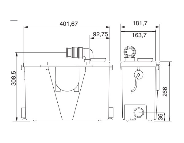 Pompe de relevage à 3 entrées eaux usées - Brico Dépôt