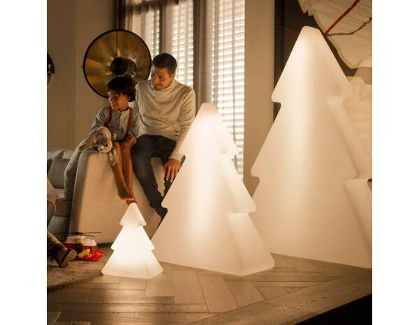 Sapin lumineux rechargeable décoratif  RVB et blanc, 100 cm - Brico Dépôt