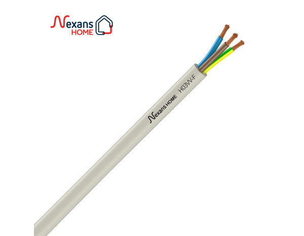 Câble électrique flexible H03VVF 3G0,75 mm² blanc - 25 m - Nexans - Brico Dépôt