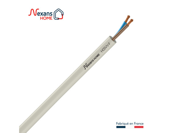 Câble électrique H05VVF 2 x 1,5mm² blanc - 25 m - Nexans - Brico Dépôt