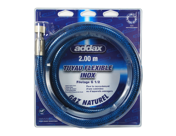 Tuyau de gaz inox sans date de remplacement - L. 2 m - Addax - Brico Dépôt