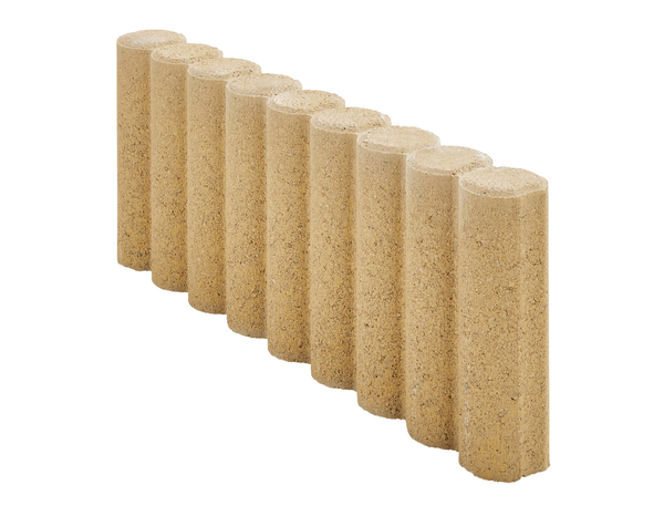 Bordure en béton couleur sable - 20 x50 cm, Ép. 6,5 cm  finition cannelée - Brico Dépôt