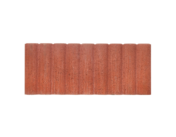 Bordure en béton rouge - 20 x50 cm, Ép. 6,5 cm  finition cannelée - Brico Dépôt