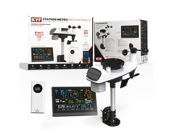 Station météo pro 8 en 1 WEATHER-002 écran tactile 7,5’’ - Brico Dépôt