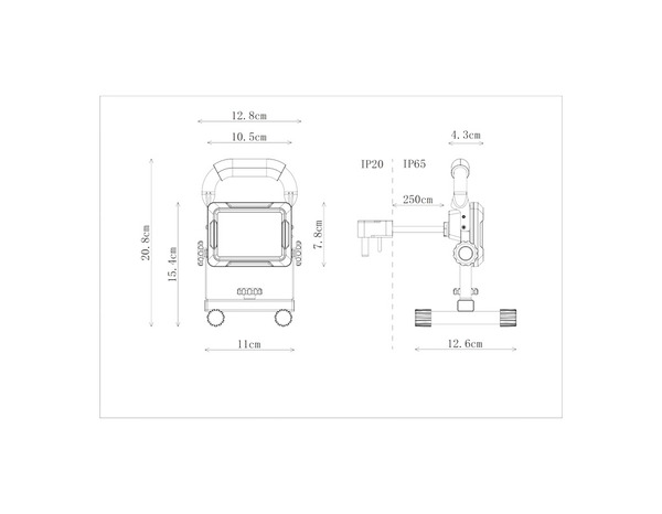 Projecteur de chantier LED filaire 10W, 6500k tête réglable - 20,8x11x12,6 cm - Brico Dépôt