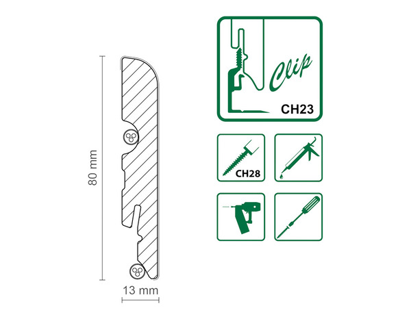 Plinthe en panneau mdf gris effet chêne - L.220 x H.8 x Ep.1,3 cm - Cooke and Lewis - Brico Dépôt