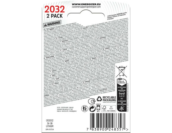 Lot de 2 piles Energizer CR2032 - Energizer - Brico Dépôt