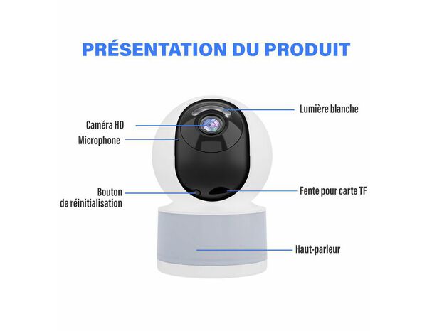 Caméra intérieure rotative full HD NEOWCM_5MP_611 - Brico Dépôt