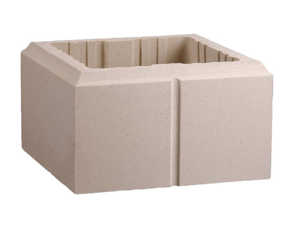 Pilier pressé blanc lisse 30 x 30 cm hauteur 17,1 cm - Brico Dépôt
