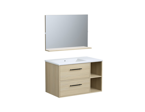 Ensemble meuble salle de bain + vasque + mirroir ARTY L.80 - Brico Dépôt