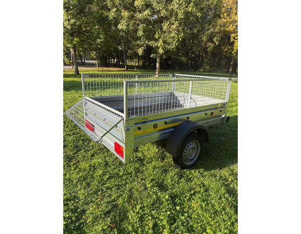 Remorque acier galvanisé CHASSIS BA2339 avec rehausse grillage - 227 x 120 x 25 cm - Brico Dépôt