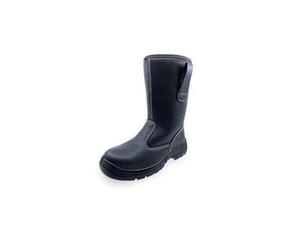 Bottes de sécurité fourrées cuir avec coque en acier noir T42 - Brico Dépôt