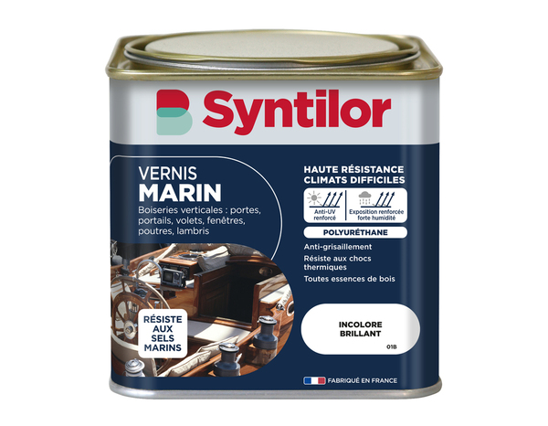 Vernis marin 0l5 brillant incolore extérieur – intérieur - Syntilor - Brico Dépôt