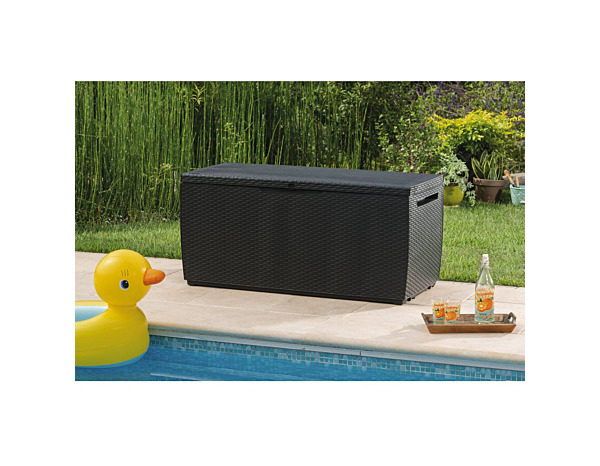 Coffre de jardin en polypropylène effet tressé gris 302 L - Keter - Brico Dépôt