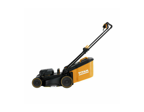 Tondeuse électrique 1800 W coupe 43 cm mulching rangement vertical poignée télescopique - Titan - Brico Dépôt