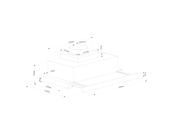 Hotte aspirante téléscopique NNTHS60EU effet acier inoxydable 60 cm 400 m³/h - Brico Dépôt