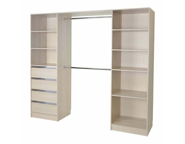 Kit dressing QAZUS II imitation chêne clair 218x200x50 cm - Brico Dépôt