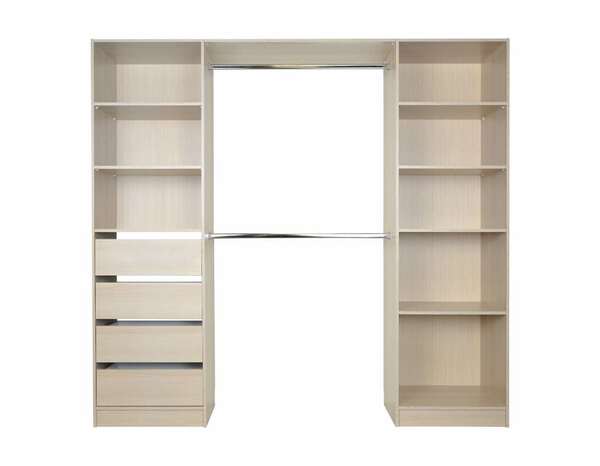 Kit dressing QAZUS II imitation chêne clair 218x200x50 cm - Brico Dépôt