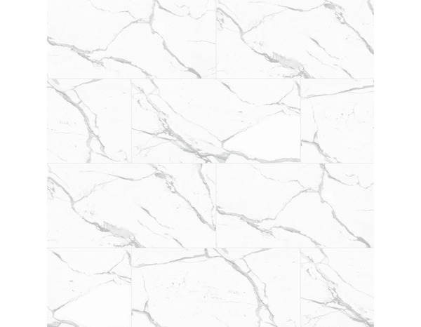 Sol clipsable pvc effet marbre brillant blanc 91,4 x 45,7 cm, Ep. 4,5 mm - Brico Dépôt
