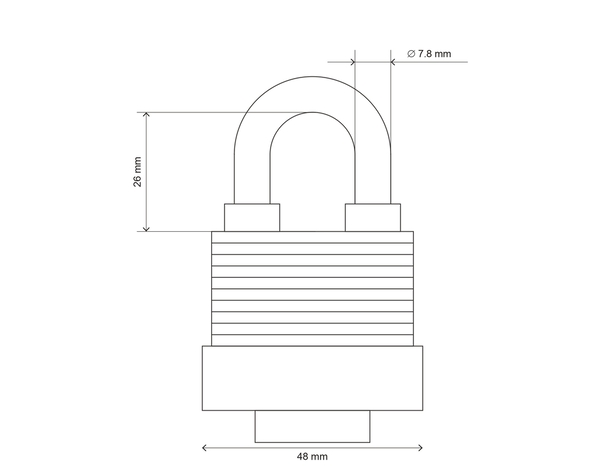 Cadenas acier laminé anse blindée  50 mm noir - Brico Dépôt
