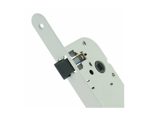 Pêne à ressort blanc acier zingué réversible pour porte bois -  230 x 20 x 60 mm - Brico Dépôt