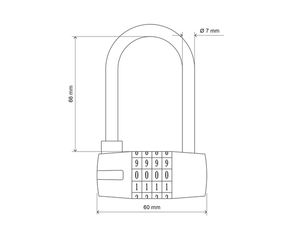 Cadenas à combinaison 4 chiffres jaune et argent anse acier 9,85 cm - Brico Dépôt