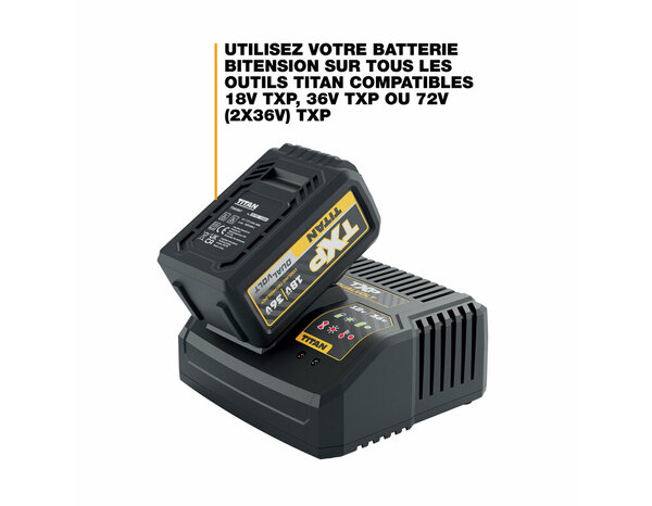 Chargeur rapide et batterie bitension 36 V 8ah txp - Titan - Brico Dépôt