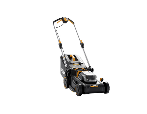 Tondeuse sans fil 36V largeur 38 cm batterie bitension mulching rangement vertical - Titan - Brico Dépôt