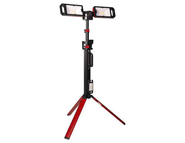 Projecteur de chantier rechargeable avec trépied 5000 lm rouge H. réglable 89 à 192 cm - Onelec - Brico Dépôt