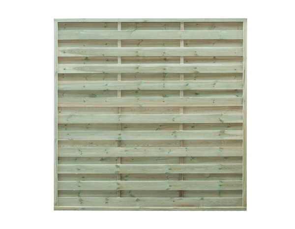 Panneau de clôture en bois naturel vert cadre 25 mm 180 x 180 cm - Brico Dépôt