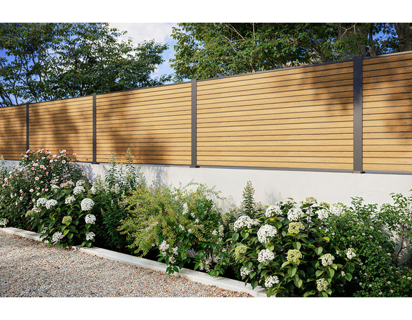 Poteau de clôture intermédiaire aluminium gris foncé NEVA H.95 cm - Marque BLOOMA - Brico Dépôt