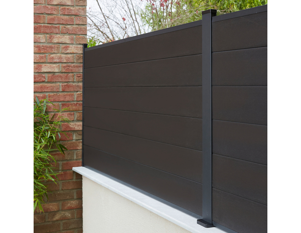 Poteau de départ ou de fin aluminium gris foncé NEVA H. 95 cm - Marque BLOOMA - Brico Dépôt