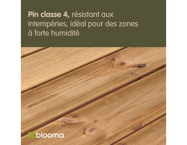 Lame de terrasse pin classe 4 marron THERAO 420 cm x 14,5 cm x 2,7 cm - Marque BLOOMA - Brico Dépôt
