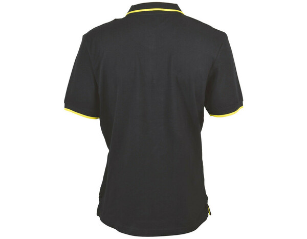 Polo de travail noir liseré jaune manches courtes 100% coton TEXAS taille M - Stanley - Brico Dépôt