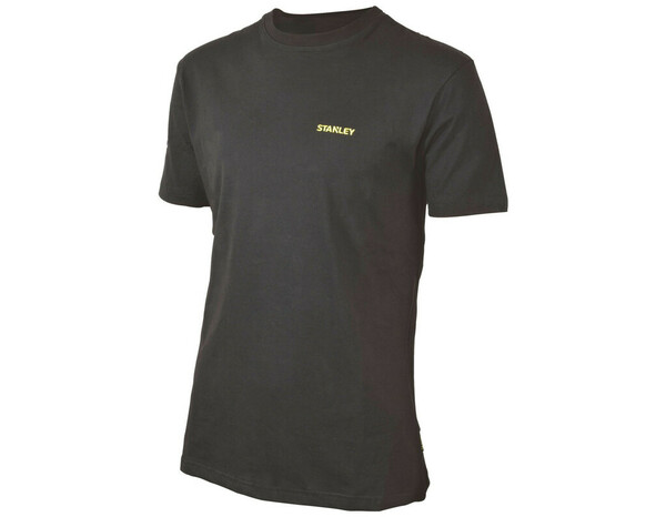 T-shirt de travail noir et jaune manches courtes 100 % coton UTAH Taille XL - Stanley - Brico Dépôt