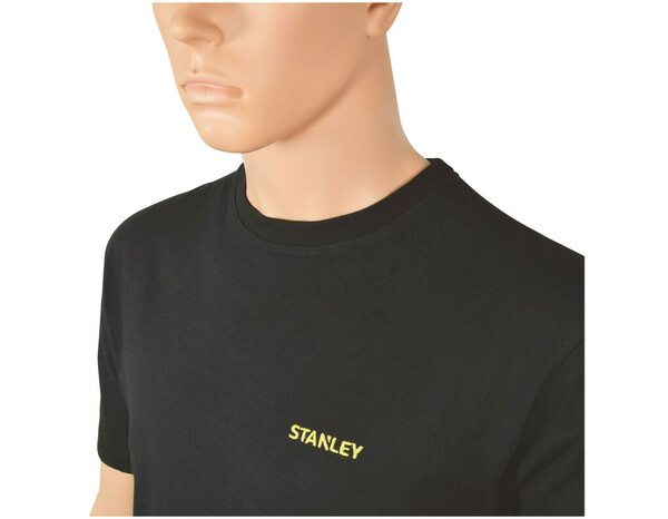 T-shirt de travail noir et jaune manches courtes 100 % coton UTAH Taille XXL - Stanley - Brico Dépôt