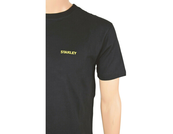 T-shirt de travail noir et jaune manches courtes 100 % coton UTAH Taille XL - Stanley - Brico Dépôt