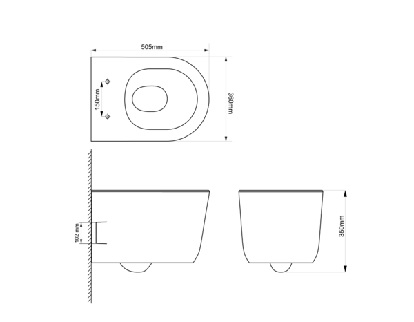 Cuvette WC suspendue céramique carénée sans rebord et vortex NF LORIA 35x36x50,5 cm - Cooke and Lewis - Brico Dépôt