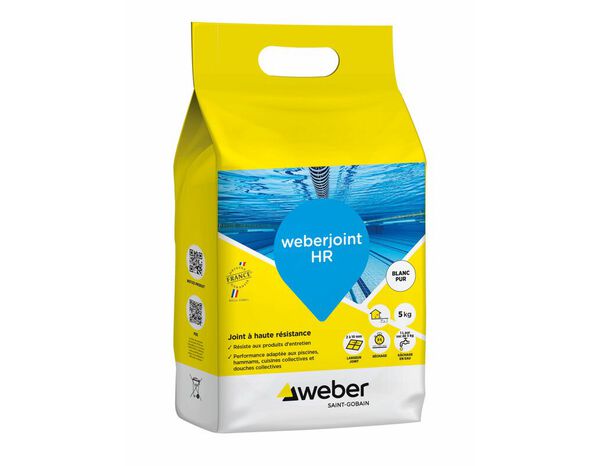 Produit de jointoiement haute résistance blanc pur 5 kg intérieur et extérieur - Weber - Brico Dépôt