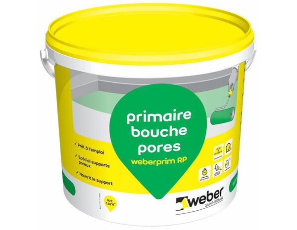 Primaire bouche-pores prêt à l’emploi vert 12 kg intérieur et extérieur - Weber - Brico Dépôt