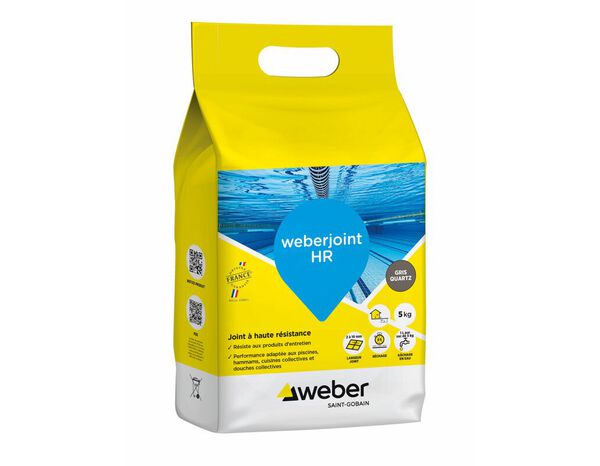 Produit de jointoiement haute résistance gris ciment 5 kg intérieur et extérieur - Weber - Brico Dépôt